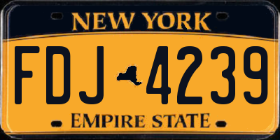 NY license plate FDJ4239