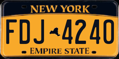 NY license plate FDJ4240
