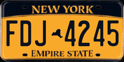 NY license plate FDJ4245