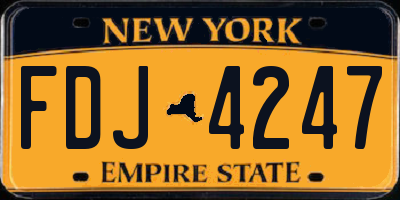 NY license plate FDJ4247