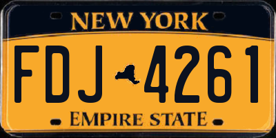 NY license plate FDJ4261