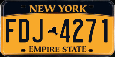 NY license plate FDJ4271
