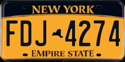 NY license plate FDJ4274