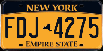 NY license plate FDJ4275