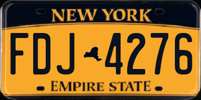 NY license plate FDJ4276