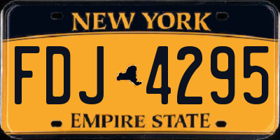 NY license plate FDJ4295