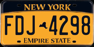 NY license plate FDJ4298