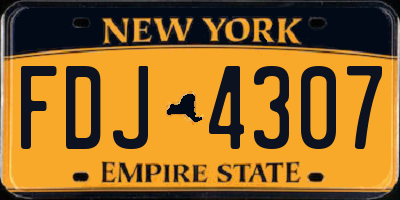NY license plate FDJ4307