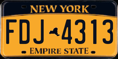 NY license plate FDJ4313