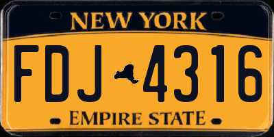 NY license plate FDJ4316