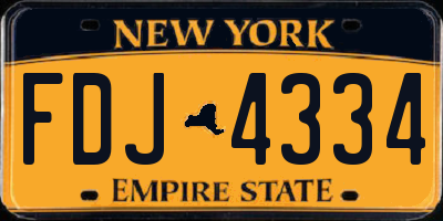 NY license plate FDJ4334