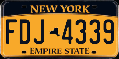 NY license plate FDJ4339