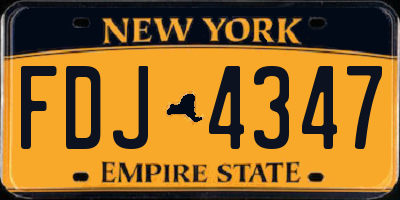 NY license plate FDJ4347