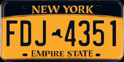 NY license plate FDJ4351