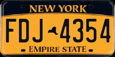 NY license plate FDJ4354
