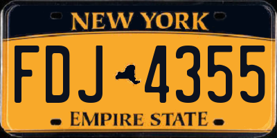 NY license plate FDJ4355