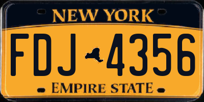 NY license plate FDJ4356