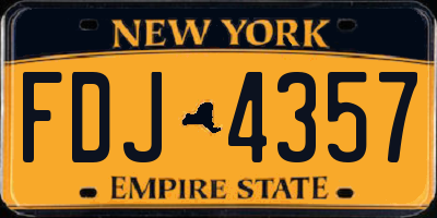 NY license plate FDJ4357