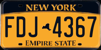 NY license plate FDJ4367