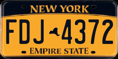 NY license plate FDJ4372