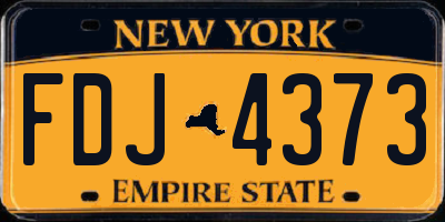 NY license plate FDJ4373
