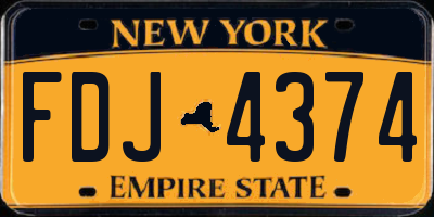 NY license plate FDJ4374