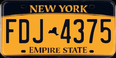 NY license plate FDJ4375