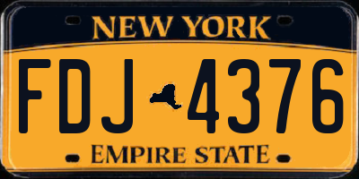 NY license plate FDJ4376