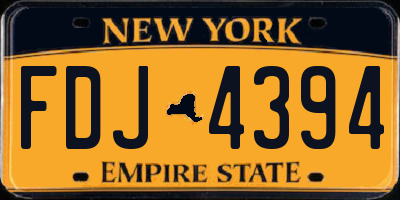 NY license plate FDJ4394