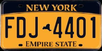 NY license plate FDJ4401