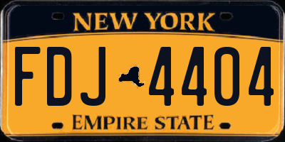 NY license plate FDJ4404
