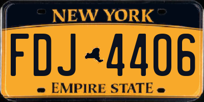 NY license plate FDJ4406