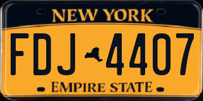 NY license plate FDJ4407