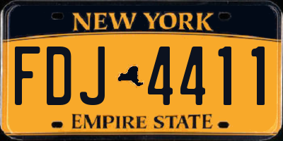 NY license plate FDJ4411