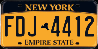 NY license plate FDJ4412