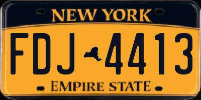 NY license plate FDJ4413