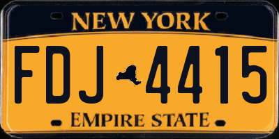 NY license plate FDJ4415