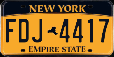 NY license plate FDJ4417