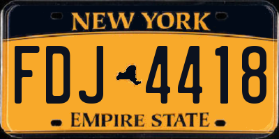 NY license plate FDJ4418