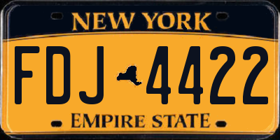 NY license plate FDJ4422
