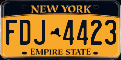 NY license plate FDJ4423