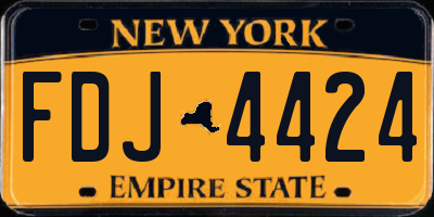 NY license plate FDJ4424