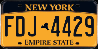 NY license plate FDJ4429