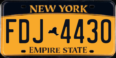 NY license plate FDJ4430