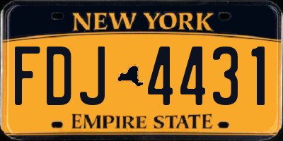 NY license plate FDJ4431
