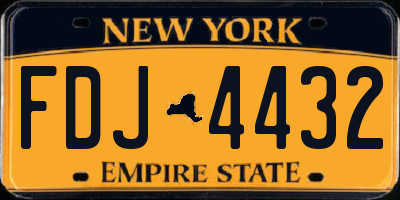 NY license plate FDJ4432