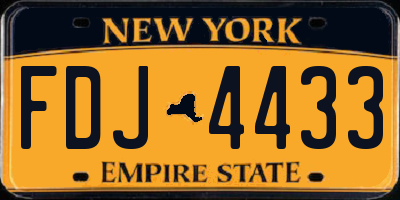 NY license plate FDJ4433