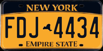 NY license plate FDJ4434
