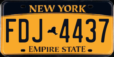 NY license plate FDJ4437