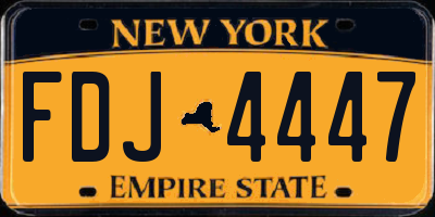NY license plate FDJ4447